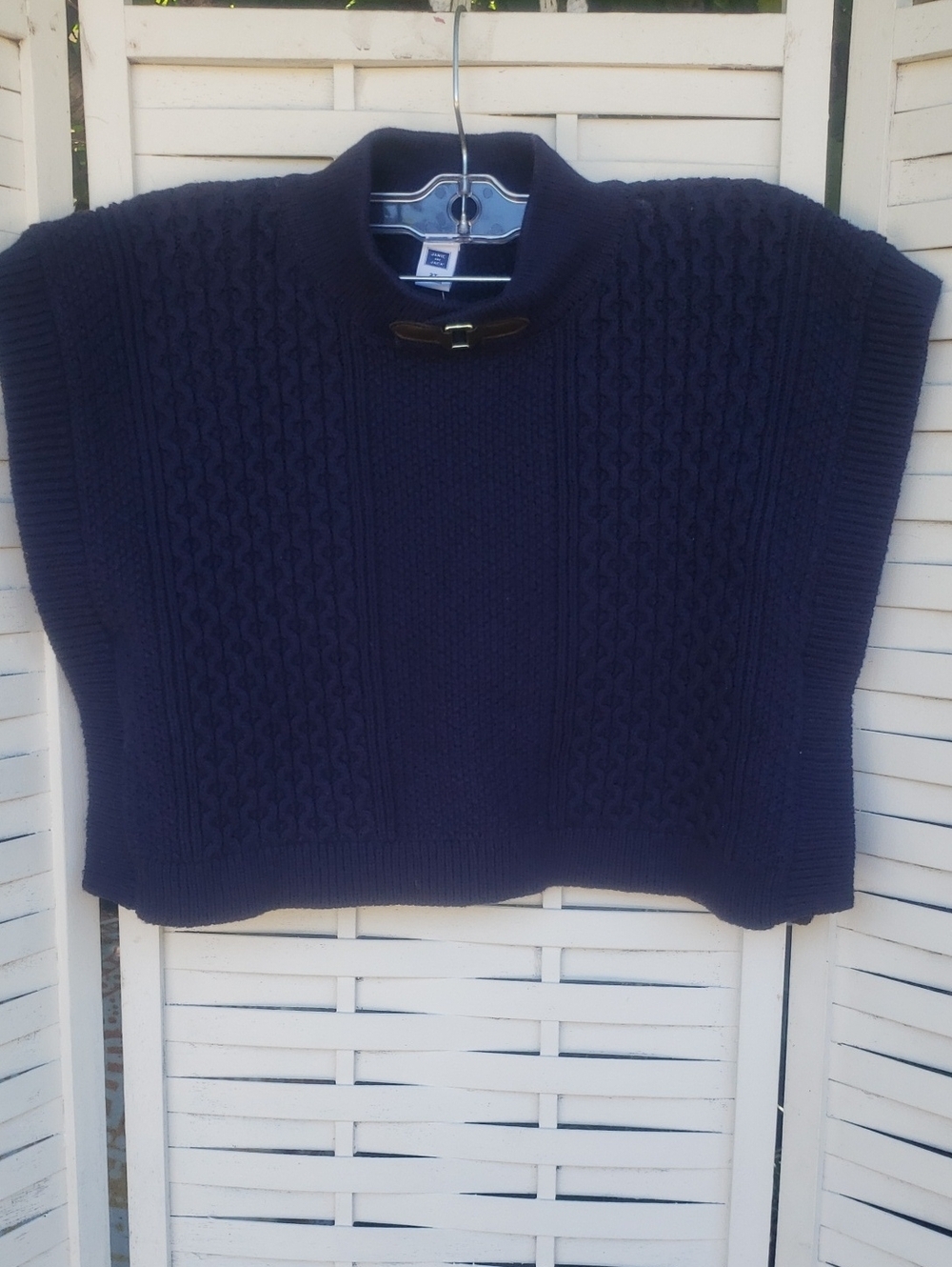 Janie And Jack Classic Navy Cable-Knit Baby 2T Sweater Poncho